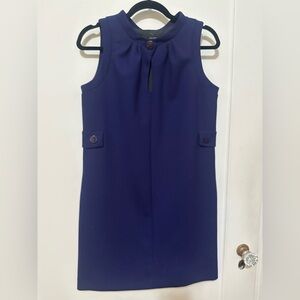 Tara Jarmon deep purple sleeveless mini dress w/ front keyhole -38 FR /US 6